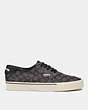 COACH®,SKATE LACE UP SNEAKER IN SIGNATURE JACQUARD,Leather,Black,Angle View