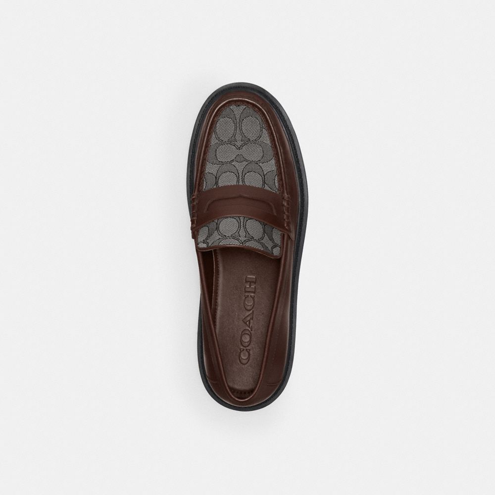 COACH®,Loafer With Signature Jacquard And Signature Coin,,Inside View,Top View