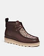 COACH®,CHUKKA BOOT IN SIGNATURE JACQUARD,Leather,Maple,Front View
