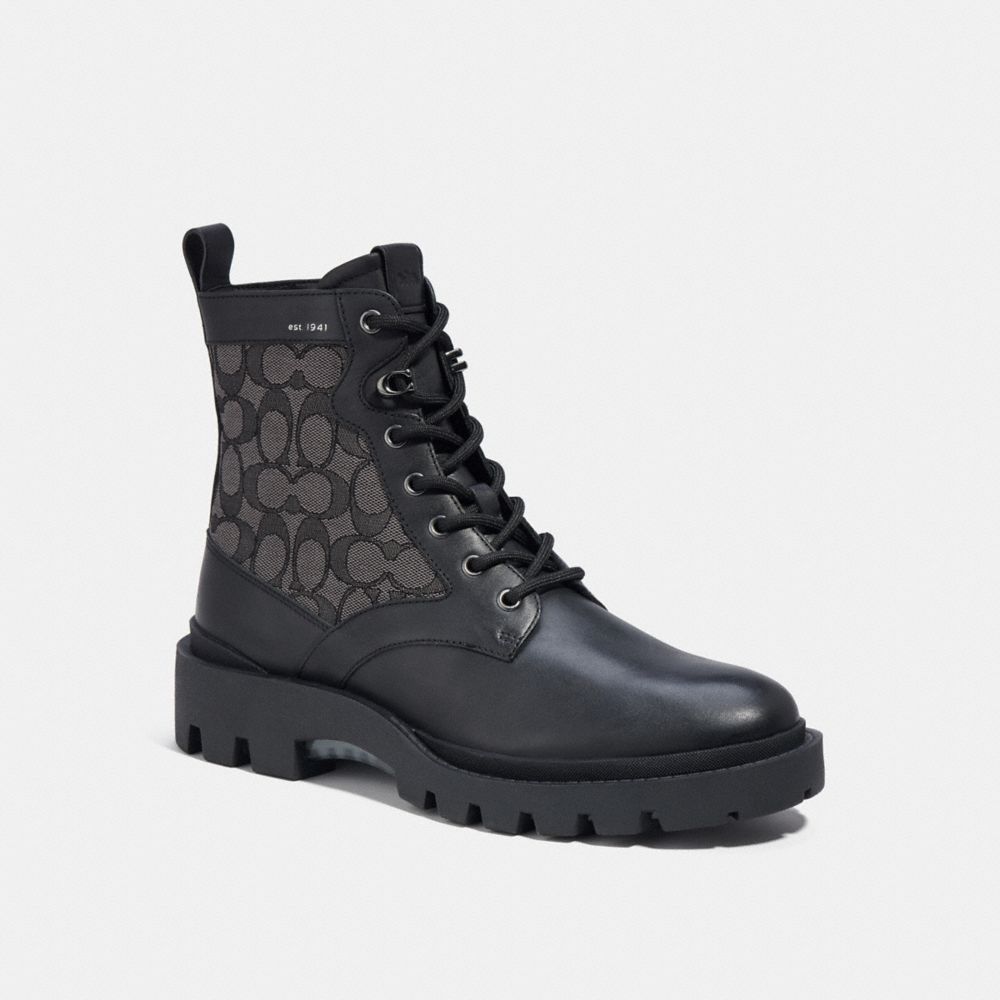 COACH® | Citysole Lace Up Boot In Signature Jacquard