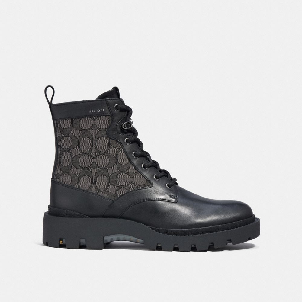 COACH® | Citysole Lace Up Boot In Signature Jacquard