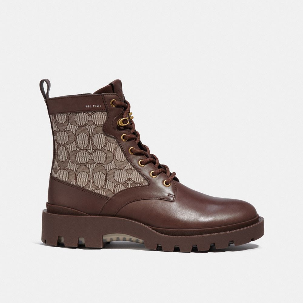 COACH® | Citysole Lace Up Boot In Signature Jacquard