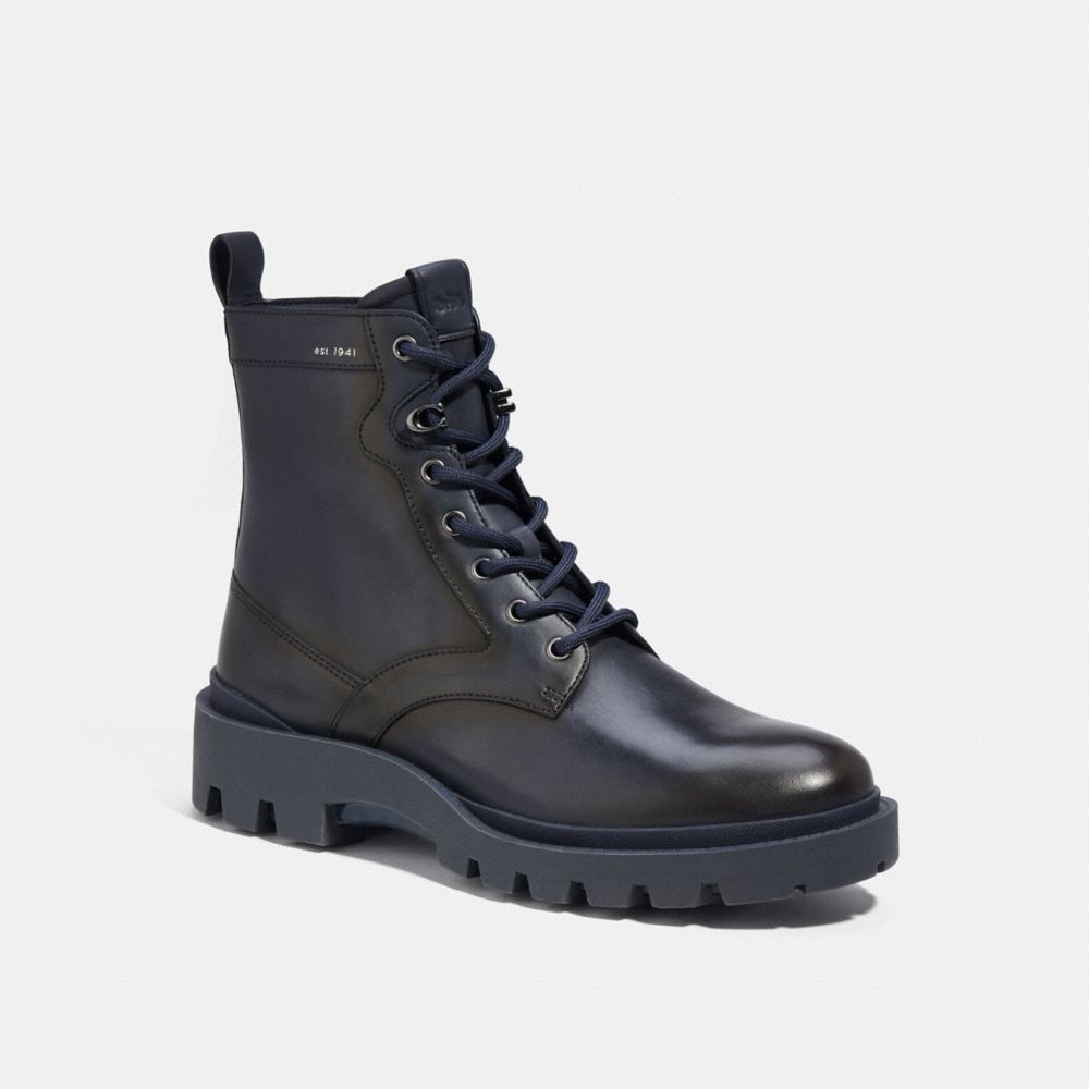 COACH®,CITYSOLE LACE UP BOOT,Midnight Navy,Front View
