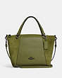 COACH®,KACEY SATCHEL,Large,Black Antique Nickel/Olive Green,Front View