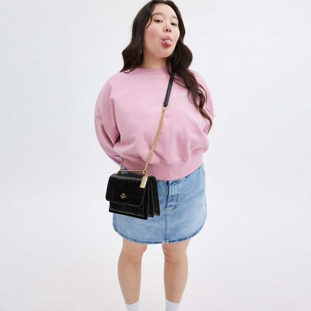 COACH®,Klare Crossbody Bag,Leather,Crossbody,Gusset,Gold Metal,Cocktail,Black