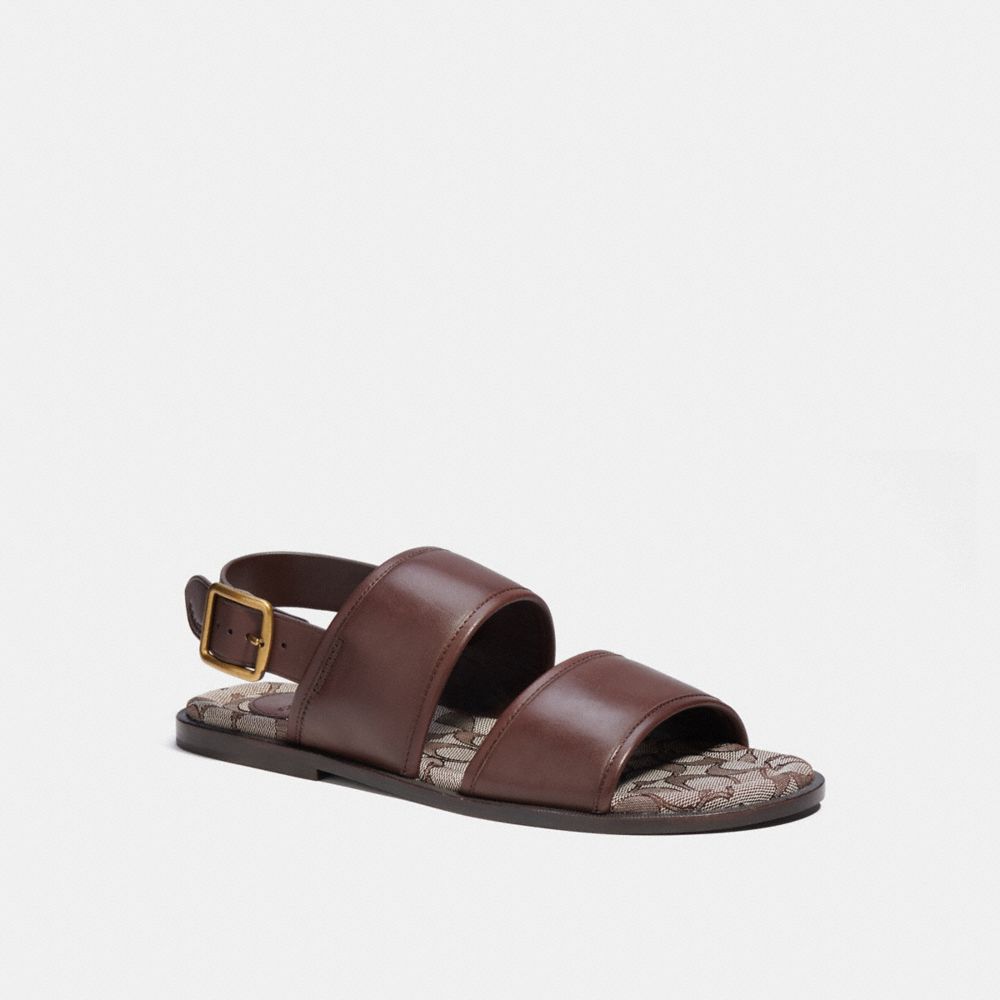 Louis Vuitton Brown Leather and Canvas Criss Cross Flat Slides