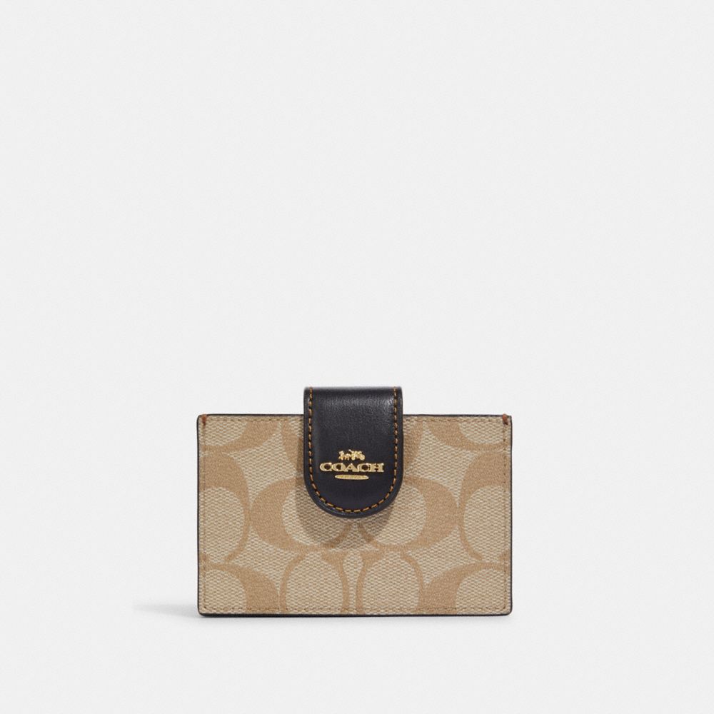 COACH®  Accordion Card Case In Blocked Signature Canvas