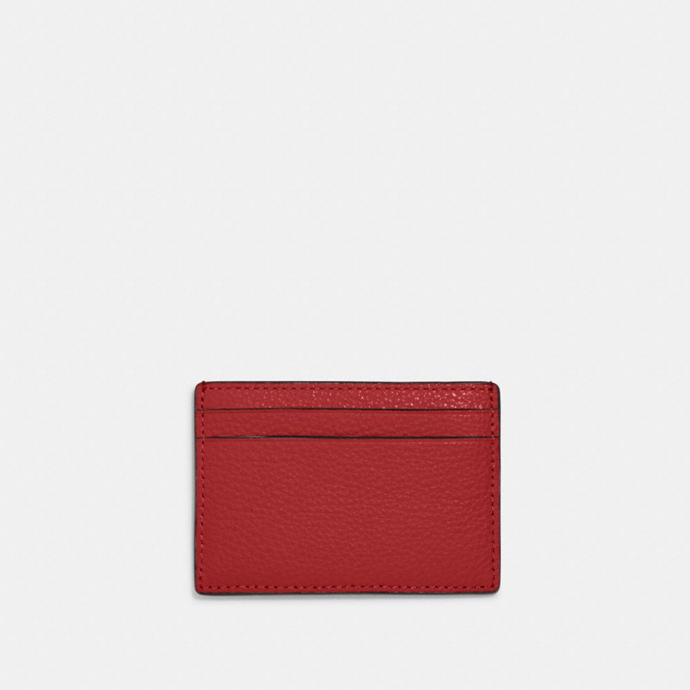 COACH®,CARD CASE,Gold/Red Apple,Back View