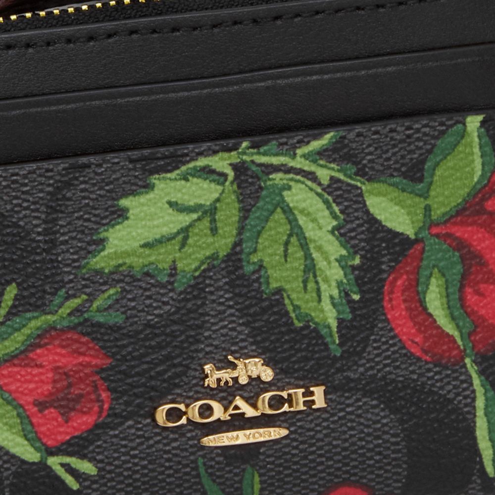 COACH® | Snap Wallet In Signature Canvas With Fairytale Rose Print