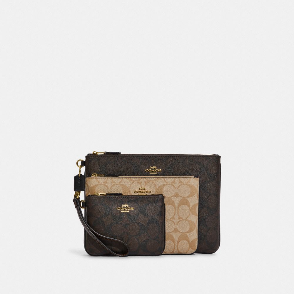 Louis+Vuitton+Trio+Pouch+Brown+Canvas for sale online