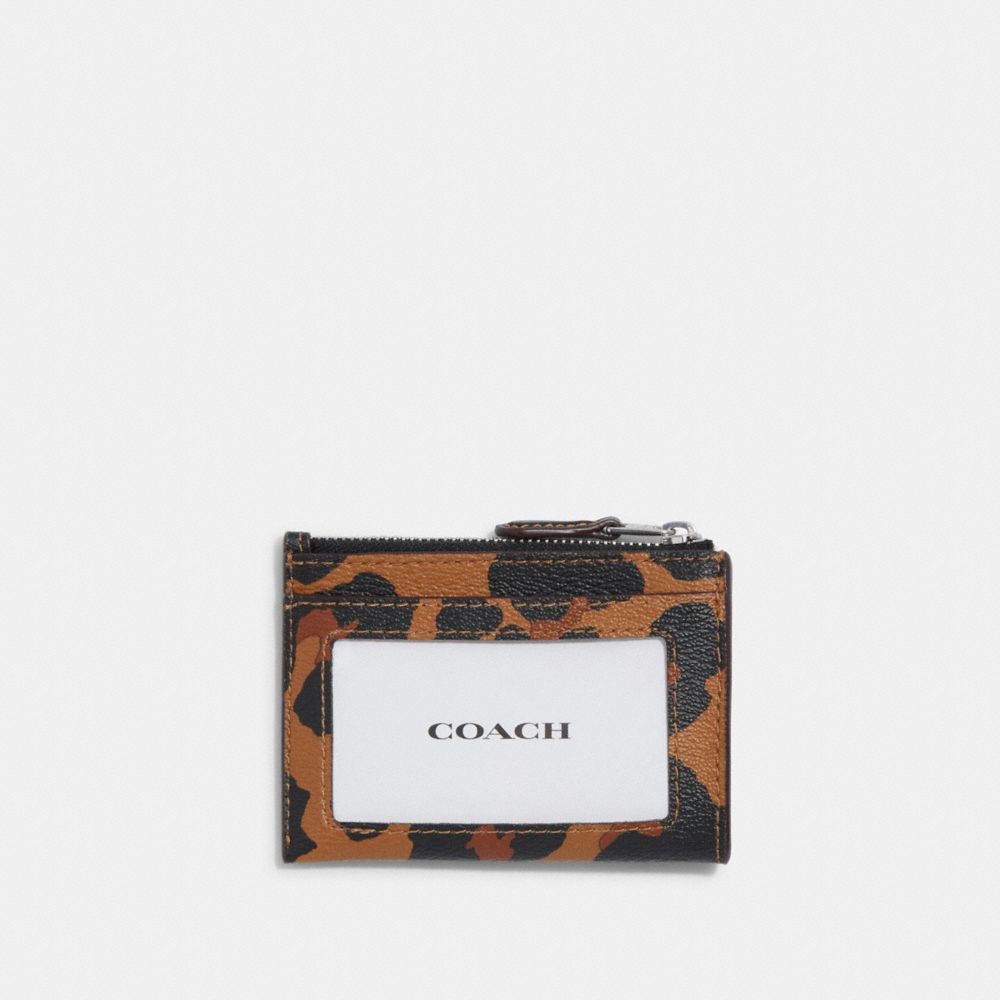 Coach Outlet Mini Skinny Id Case With Spaced Floral Field Print