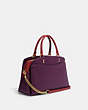 COACH®,LILLIE CARRYALL IN COLORBLOCK,Crossgrain Leather,Large,Im/Boysenberry Multi,Angle View