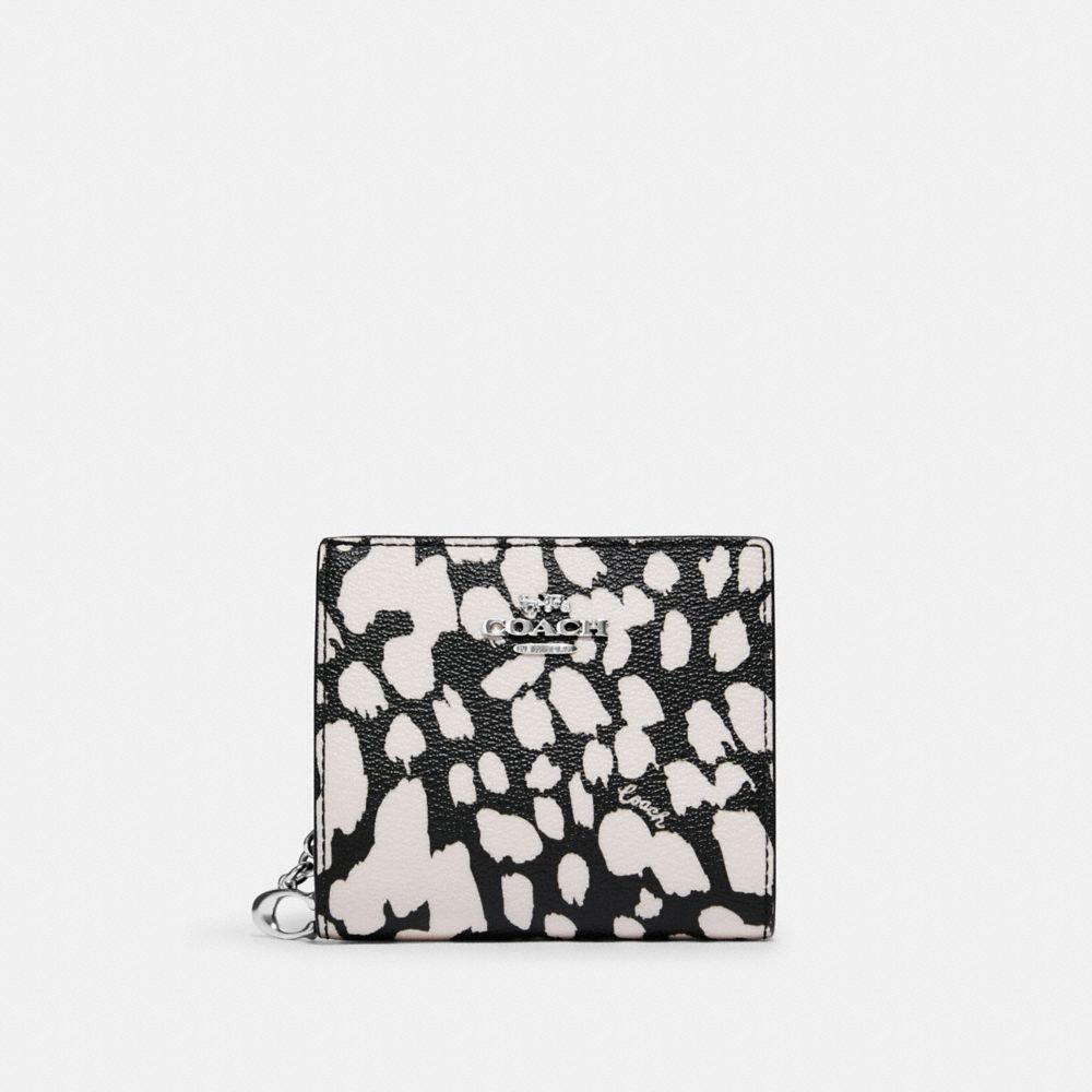 Coach Womens Snake Print Leather Card Wallet