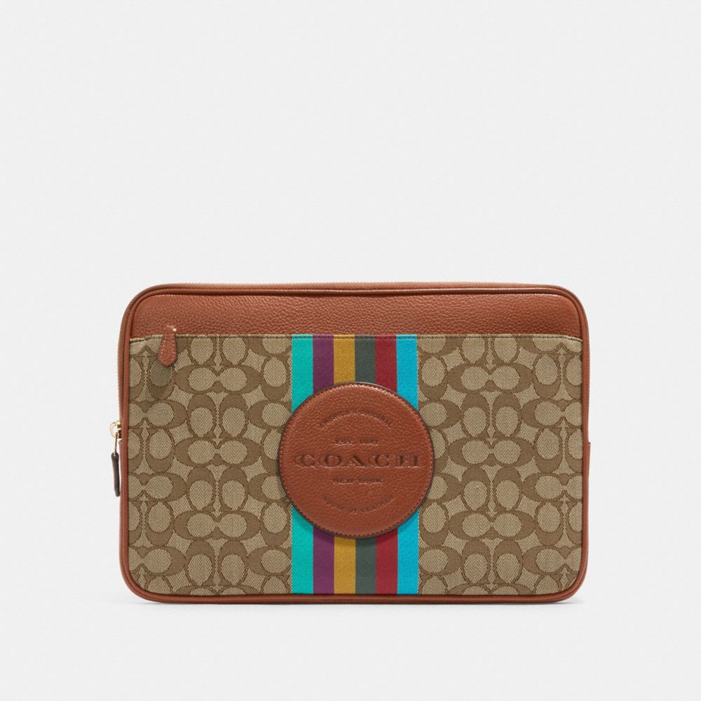 COACH Laptop Sleeve In Signature Jacquard With Stripe And Coach Patch