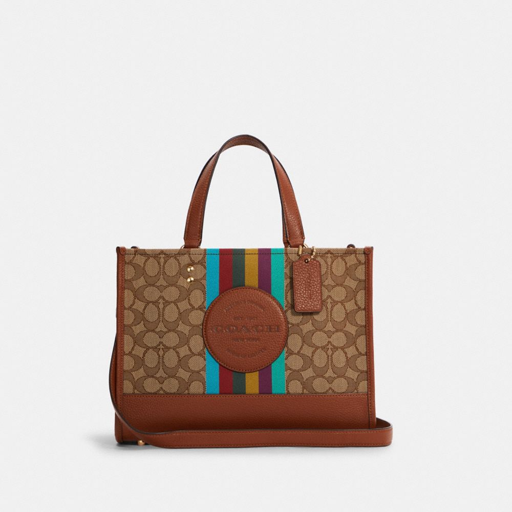 Dempsey Carryall Bag In Signature Jacquard With Stripe And Coach Patch