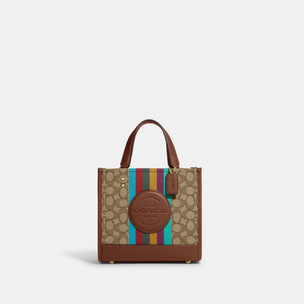 Dempsey Tote Bag 22 In Signature Jacquard With Coach Patch And Stripe