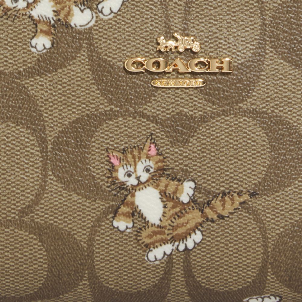 Coach Snap Leather Wallet With Happy Dog or Dancing Kitten