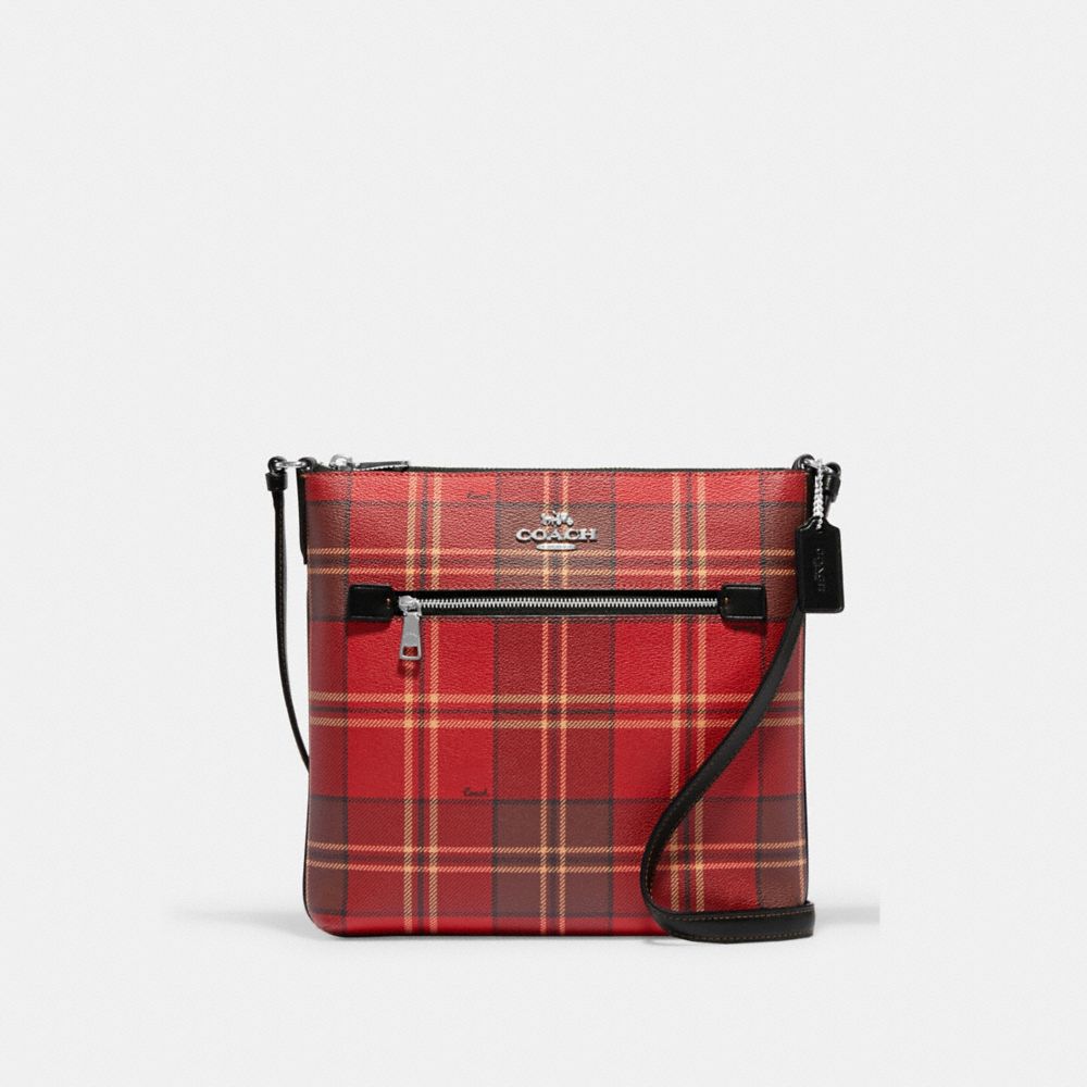 Fashion Plaid Men Crossbody Bags Vintage Leather Messenger Bag For