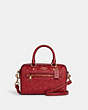COACH®,MINI ROWAN CROSSBODY IN SIGNATURE LEATHER,Smooth Calf Leather,Small,Gold/1941 Red,Front View