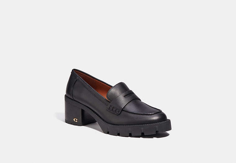 COACH®,COLLEEN LOAFER,Leather,Black,Front View