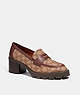 COACH®,COLLEEN LOAFER IN SIGNATURE JACQUARD,Signature Jacquard,Walnut/Khaki Sig C,Front View