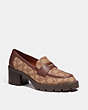 COACH®,COLLEEN LOAFER IN SIGNATURE JACQUARD,Signature Jacquard,Walnut/Khaki Sig C,Front View
