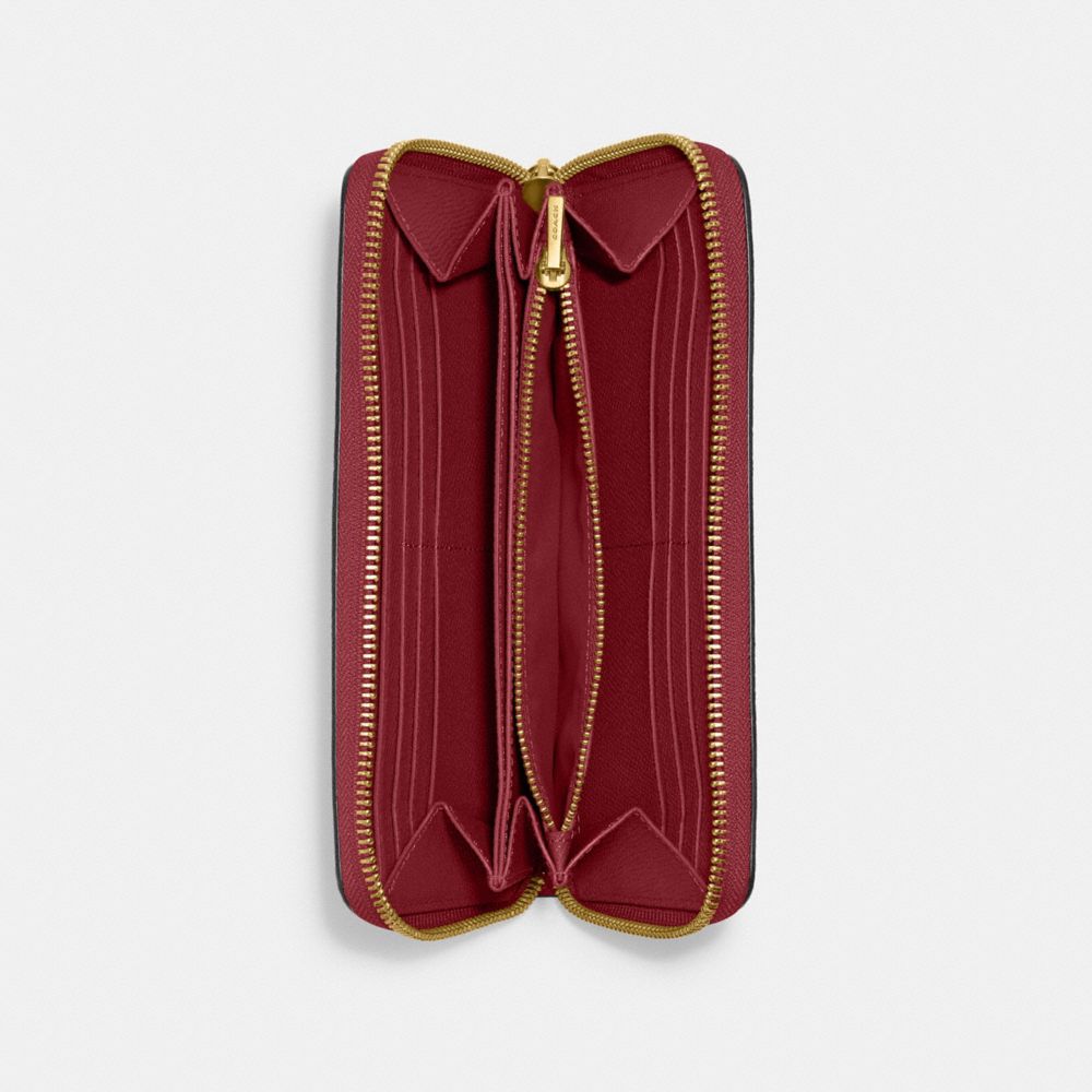 Leather Zip Around Accordion Purse, Red, Purses