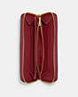 COACH®,ACCORDION ZIP WALLET,Crossgrain Leather,Brass/Cherry,Inside View,Top View