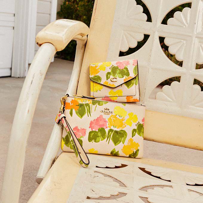 COACH® | Small Wristlet With Floral Print