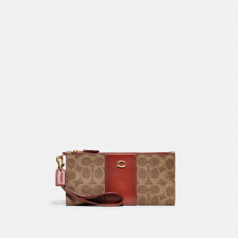 Coach Outlet Tech Wallet With Leopard Print And Signature Canvas Interior