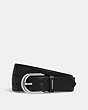 COACH®,HARNESS BUCKLE BELT, 38MM,Leather,Silver/Black,Front View