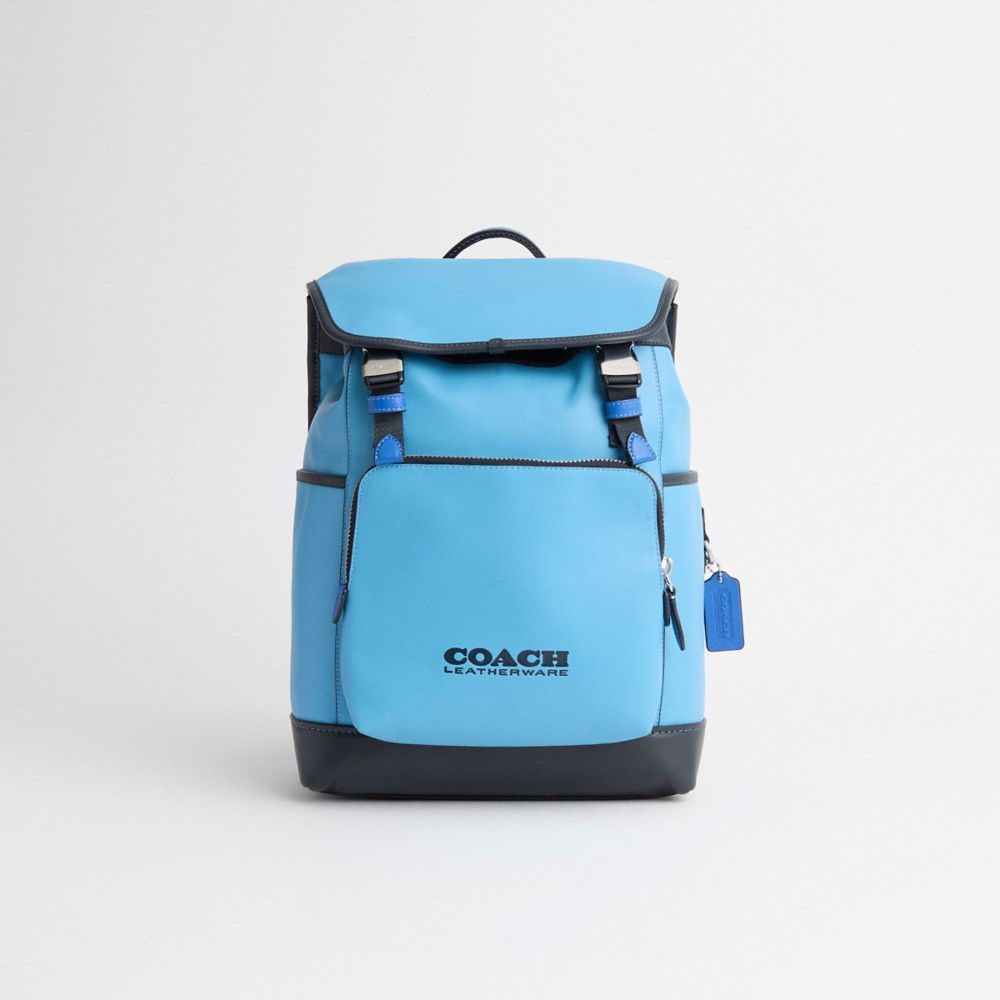 Coach Restored League Flap Backpack In Colorblock