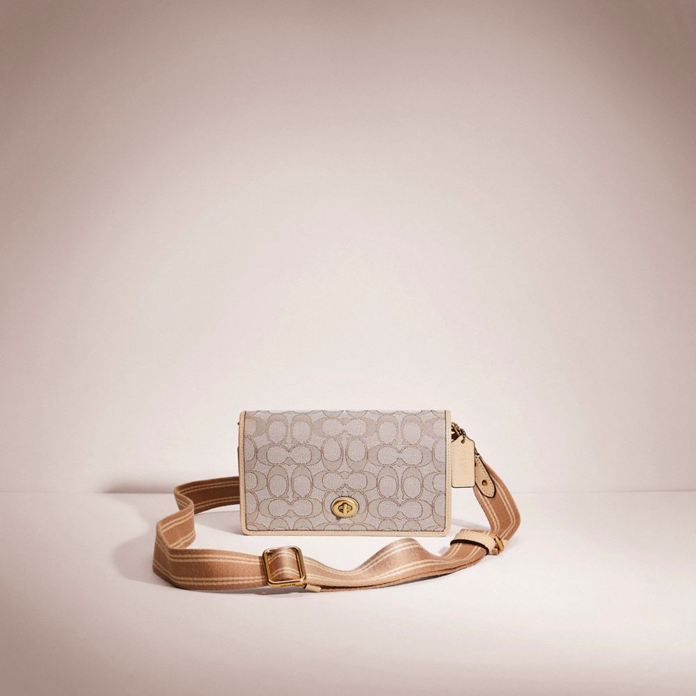 COACH®  Foldover Cut Out Clutch Crossbody In Signature Jacquard