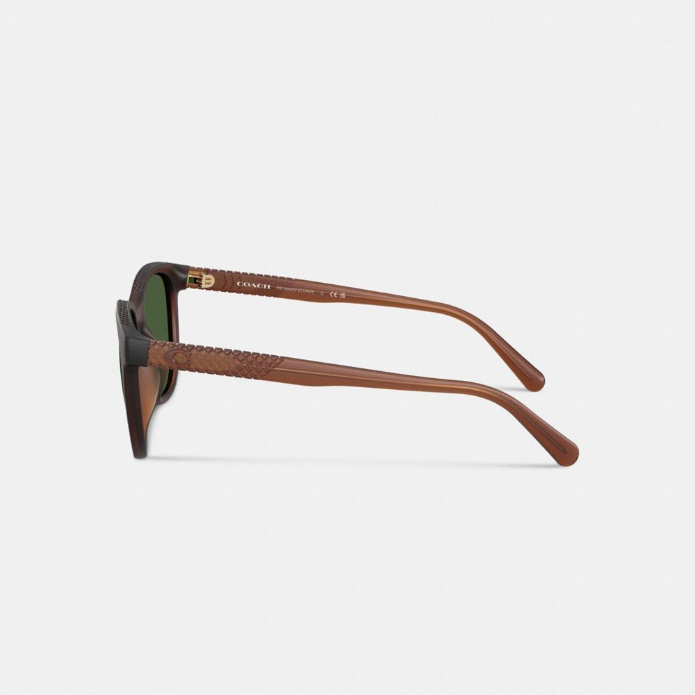 Coach Textured Square Sunglasses In Brown
