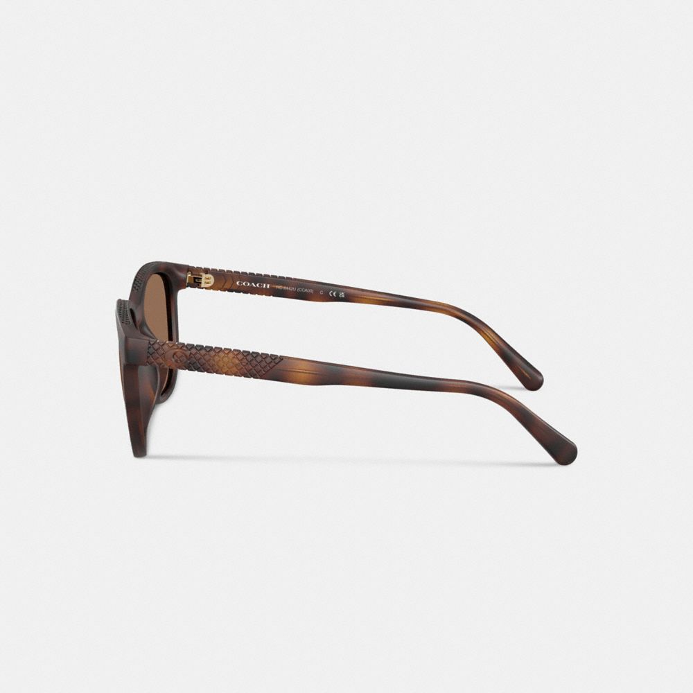 Coach Textured Square Sunglasses In Brown