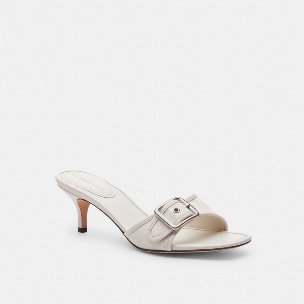 Coach Margot Sandal In Signature Jacquard In White