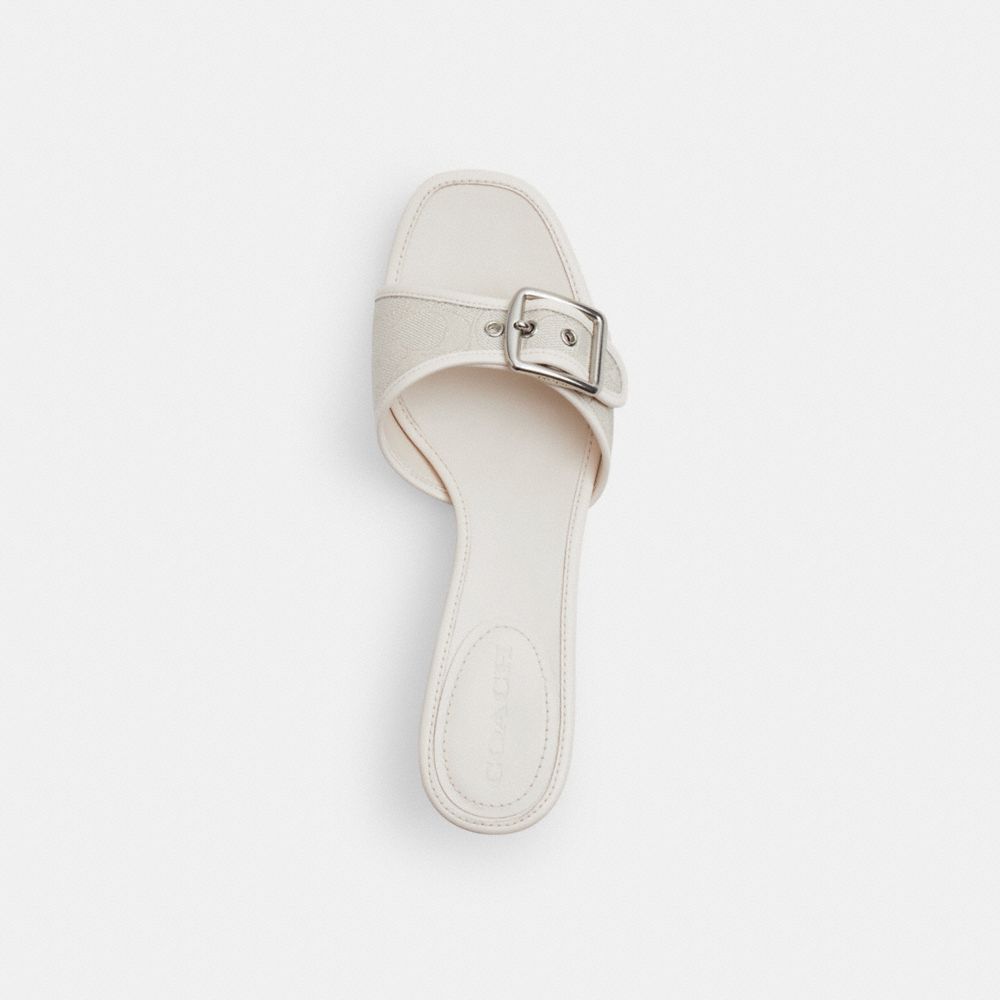 Coach Margot Sandal In Signature Jacquard In White