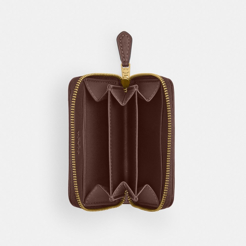 COACH®,Essential Small Zip Around Card Case In Signature Jacquard,,Inside View,Top View