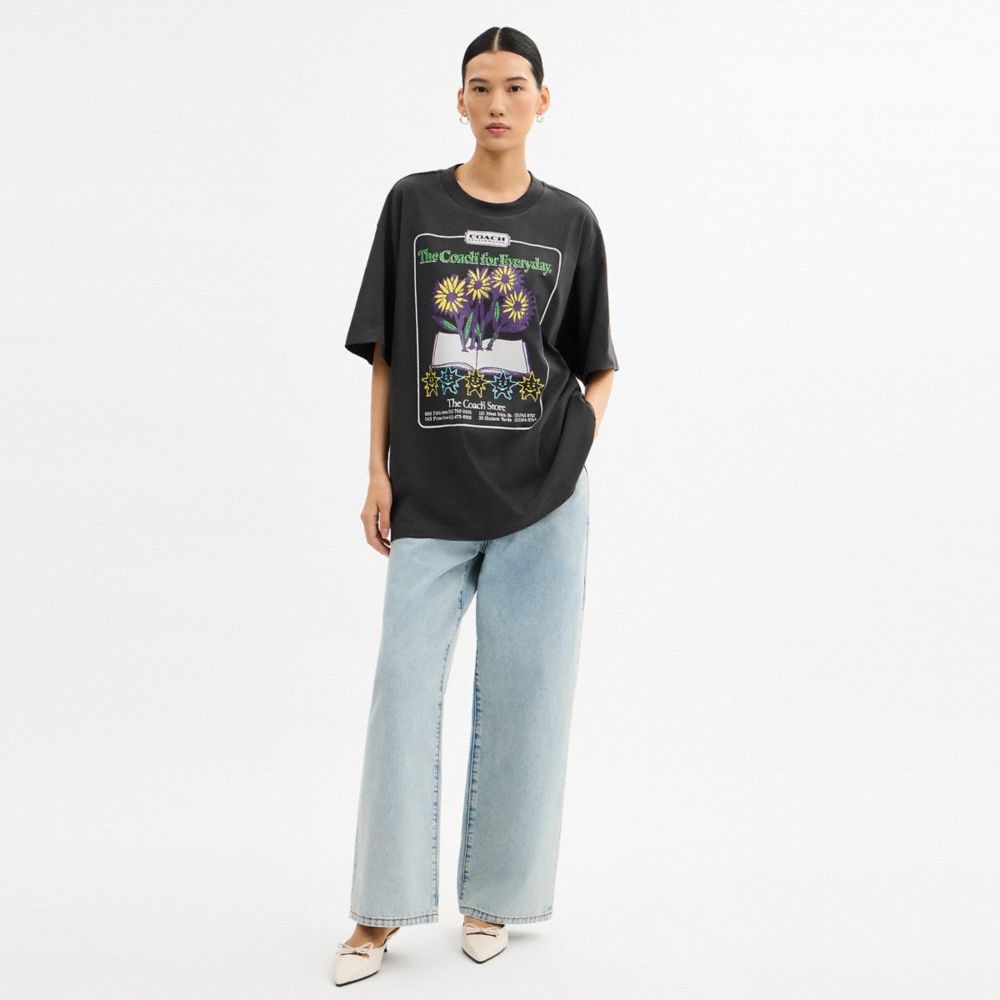 コラージュ フラワー リラックスド Tシャツ・オーガニック コットン 4