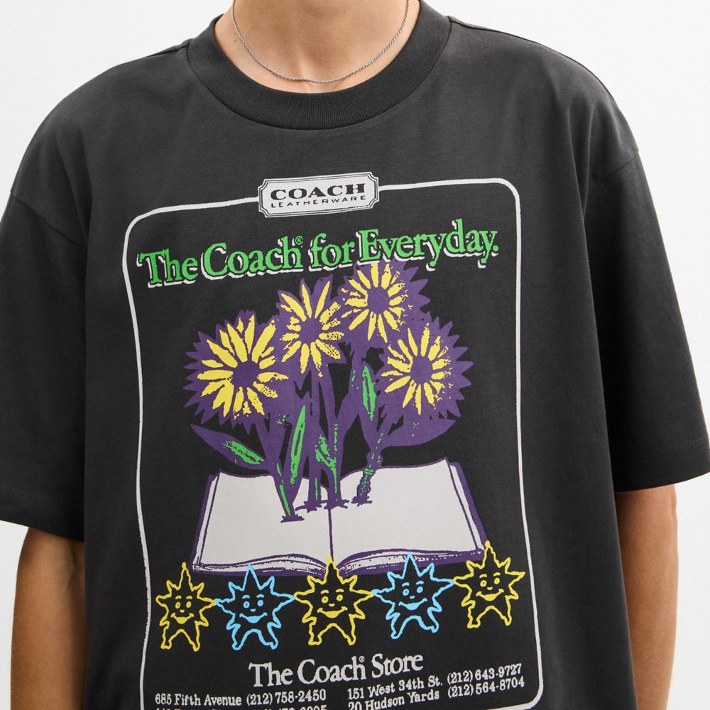 コラージュ フラワー リラックスド Tシャツ・オーガニック コットン 6