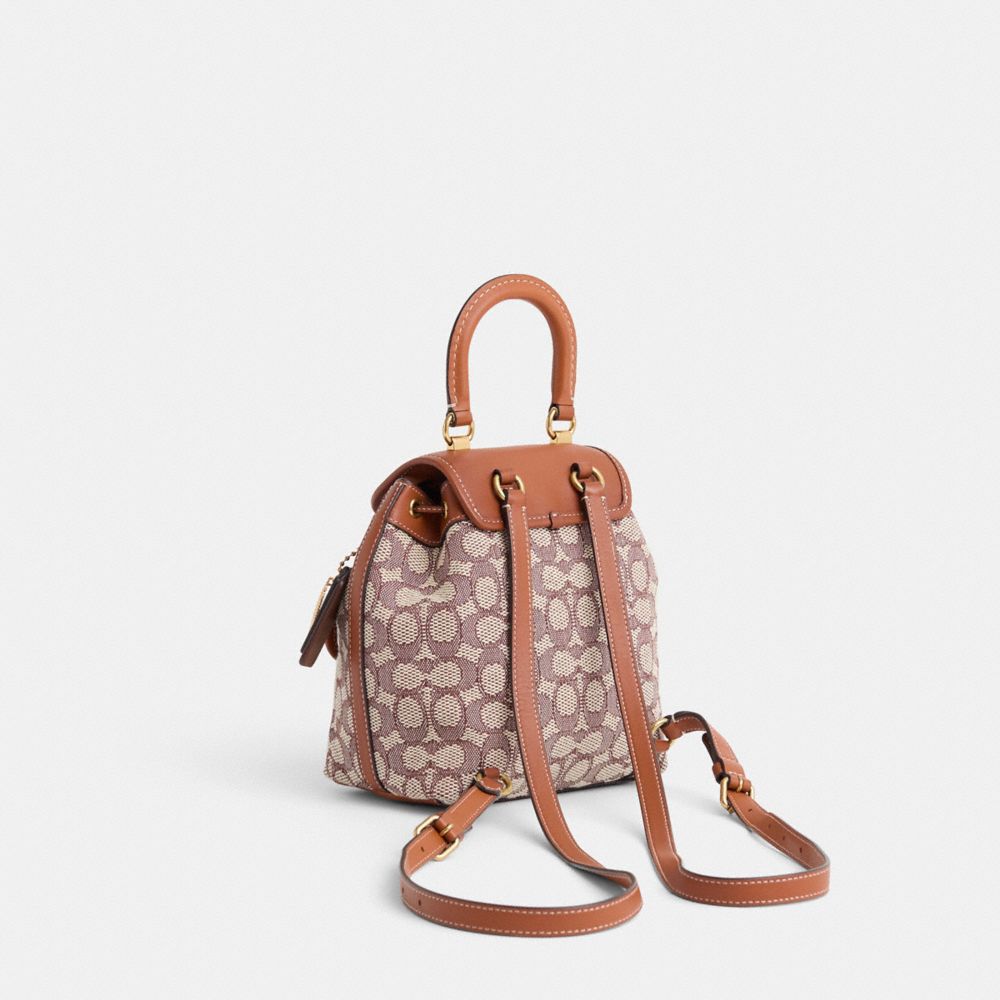 COACH®,Upcrafted Riya Backpack 21 In Signature Textile Jacquard,,Angle View