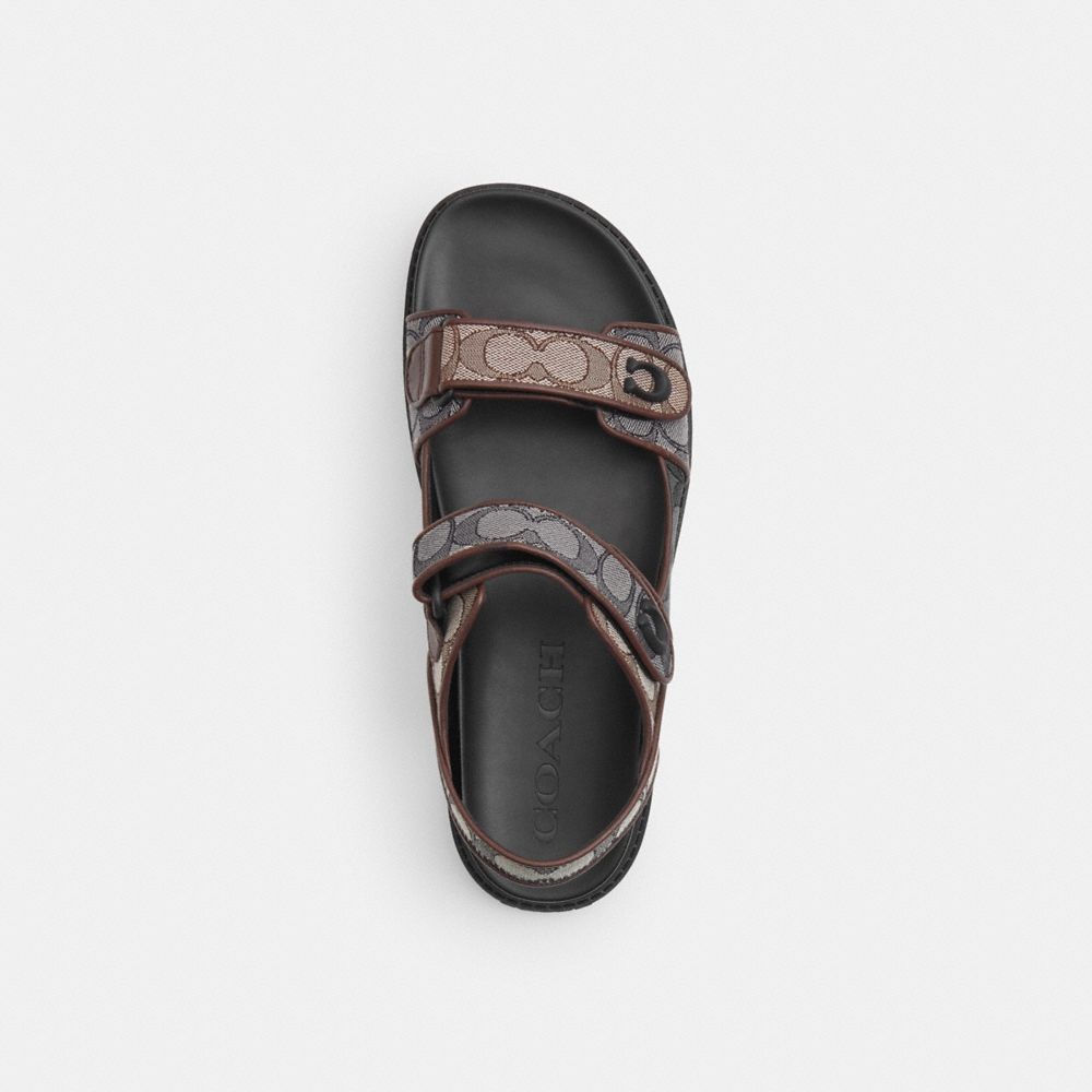 COACH®,Platform Sandal In Signature Jacquard,,Inside View,Top View
