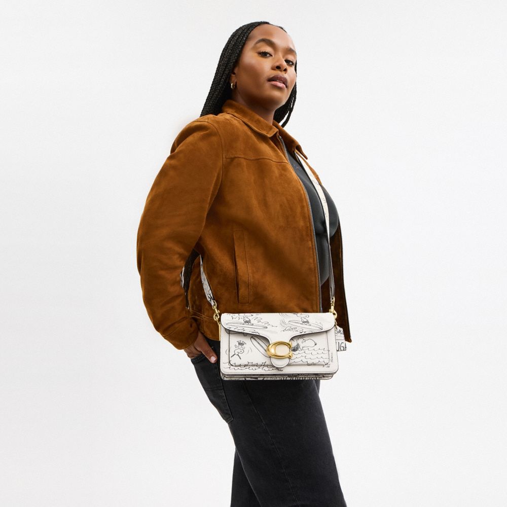 COACH®,Coach X Peanuts Tabby Shoulder Bag 26 With Newspaper Print,