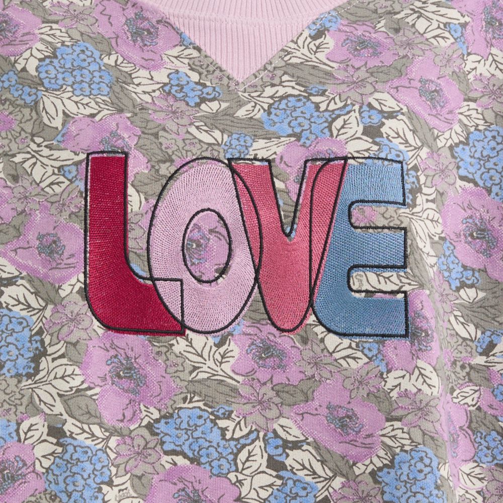 COACH®,Restored Love Sweatshirt,Cotton,Polyester,Sweatshirt,Sustainable,Casual,Multi Color,Scale View