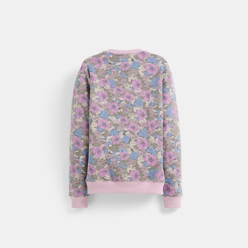 COACH®,Restored Love Sweatshirt,Cotton,Polyester,Sweatshirt,Sustainable,Casual,Multi Color,Back View
