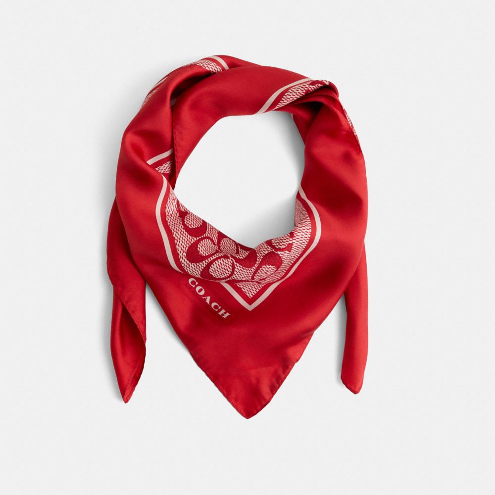 Restored Textured Signature Print Silk Square Scarf | COACH®