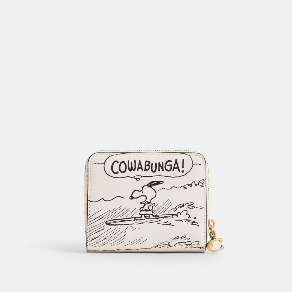 COACH®,Coach X Peanuts Essential Billfold Wallet With Newspaper Print,,Back View