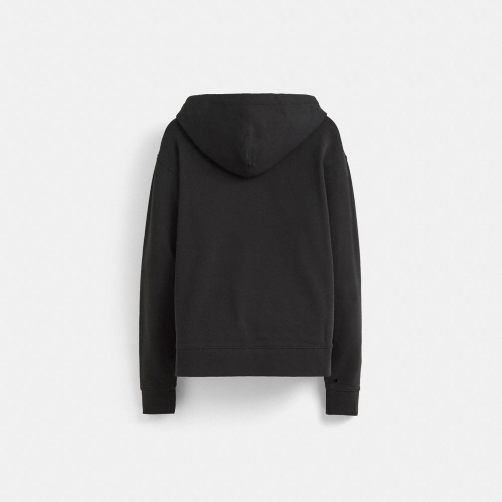 COACH®,Restored Valentine's Day Hoodie,Black,Back View