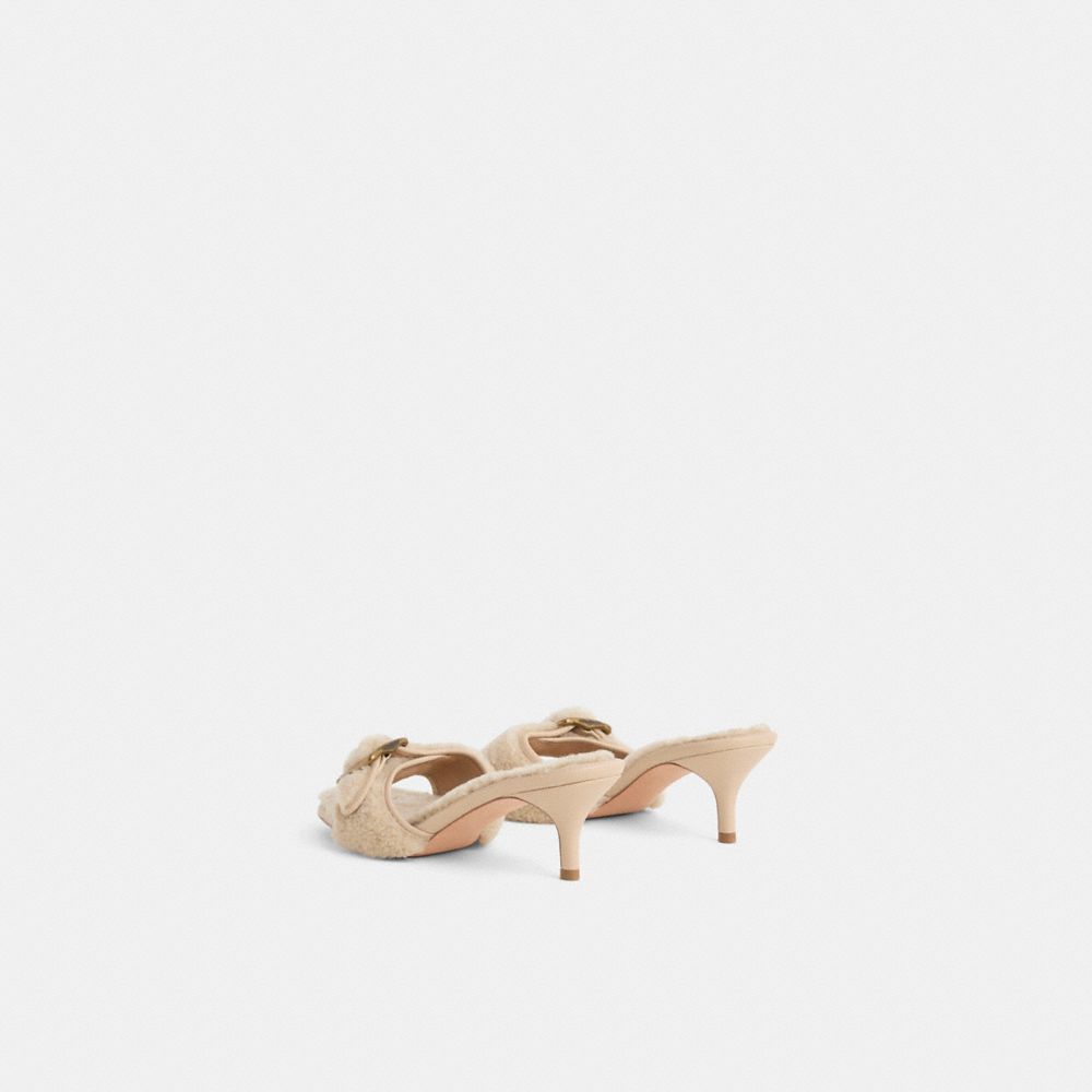COACH®,Restored Shearling Buckle Mule,,Back View