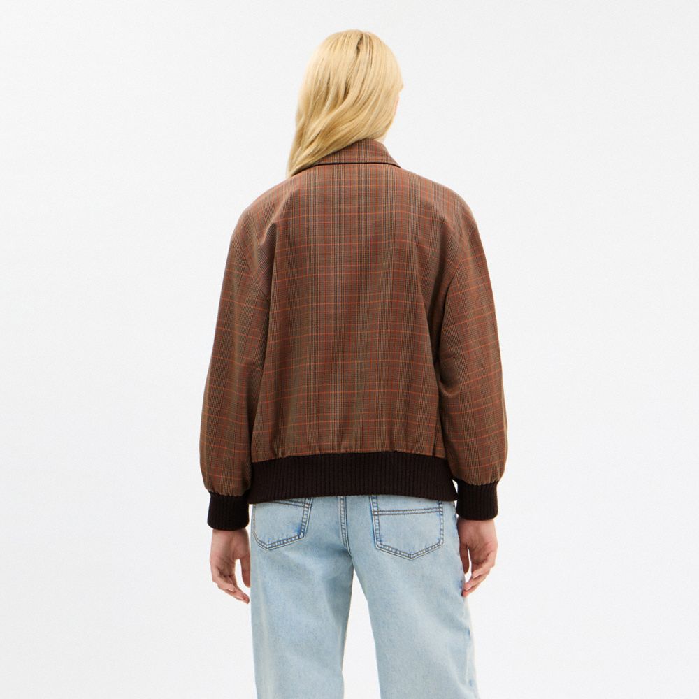 Coach Wool Blouson Jacket In Brown
